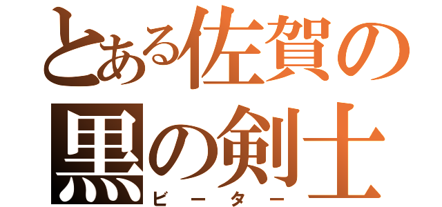 とある佐賀の黒の剣士（ビーター）