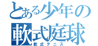 とある少年の軟式庭球（軟式テニス）