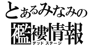 とあるみなみの襤褸情報（デッドステージ）