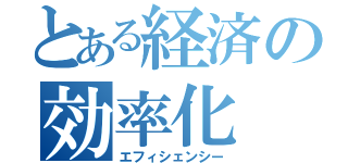 とある経済の効率化（エフィシェンシー）