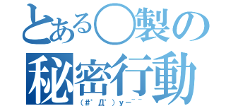 とある〇製の秘密行動（（＃゜Д゜）ｙ－~~）