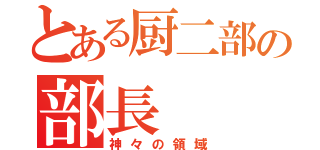 とある厨二部の部長（神々の領域）