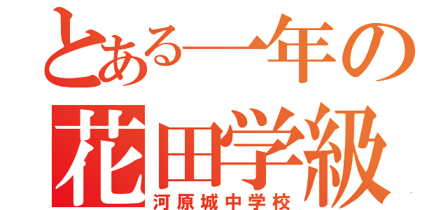 とある一年の花田学級（河原城中学校）