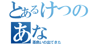 とあるけつのあな（茶色いの出てきた）