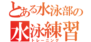 とある水泳部の水泳練習（トレーニング）