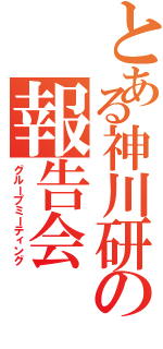 とある神川研の報告会（グループミーティング）