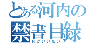 とある河内の禁書目録キチガイＴＬ（何がいいたい）