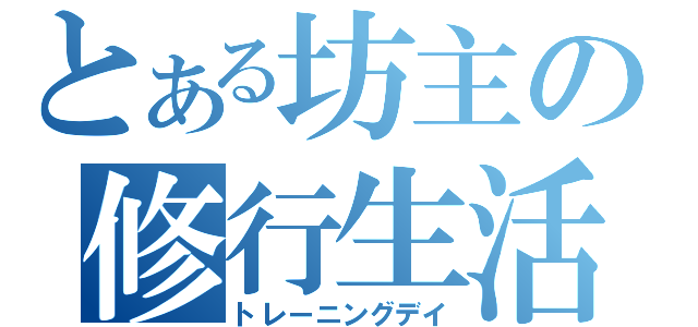 とある坊主の修行生活（トレーニングデイ）