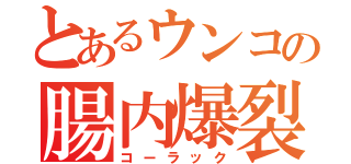 とあるウンコの腸内爆裂（コーラック）