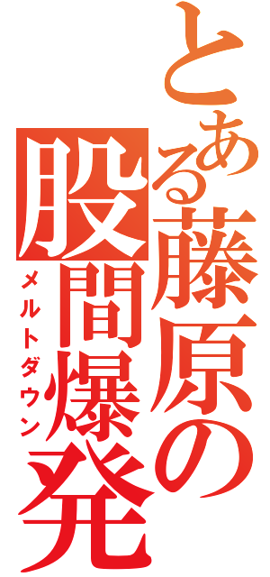 とある藤原の股間爆発（メルトダウン）