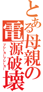 とある母親の電源破壊（ブレーカーブレーカー）