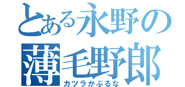 とある永野の薄毛野郎（カツラかぶるな）