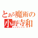 とある魔術の小野寺和希（インデックス）