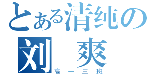 とある清纯の刘 爽（高一三班）