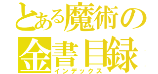 とある魔術の金書目録（インデックス）