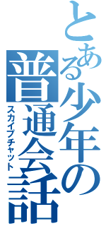 とある少年の普通会話（スカイプチャット）