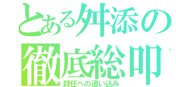 とある舛添の徹底総叩（辞任への追い込み）