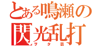 とある鳴瀬の閃光乱打（ヲタ芸）