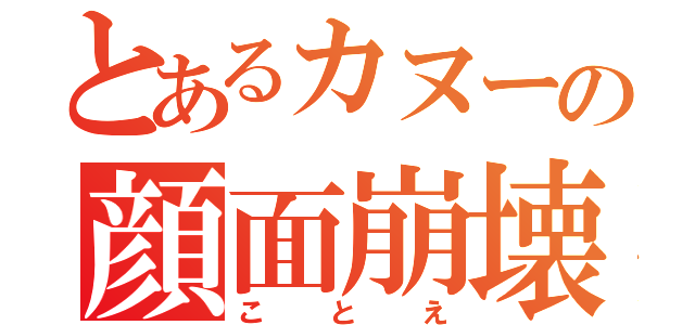 とあるカヌーの顔面崩壊（ことえ）