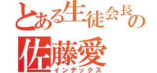 とある生徒会長候補の佐藤愛（インデックス）