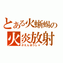 とある火蜥蜴の火炎放射（かえんほうしゃ）