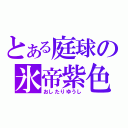 とある庭球の氷帝紫色（おしたりゆうし）