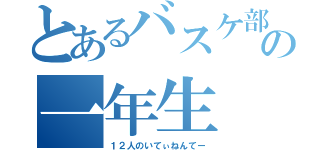 とあるバスケ部の一年生（１２人のいてぃねんてー）