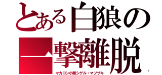 とある白狼の一撃離脱（マカロン小隊シゲル・マツザキ）