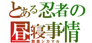 とある忍者の昼寝事情（奈良シカマル）