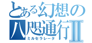 とある幻想の八咫通行Ⅱ（ミルセラレータ）