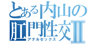 とある内山の肛門性交Ⅱ（アナルセックス）