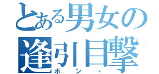 とある男女の逢引目撃（ボン・）