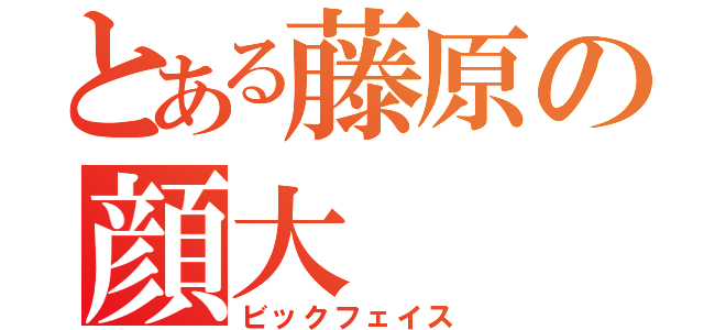 とある藤原の顔大（ビックフェイス）