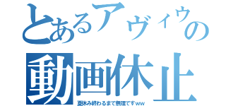 とあるアヴィウスの動画休止（夏休み終わるまで無理ですｗｗ）