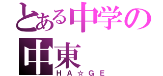 とある中学の中東（ＨＡ☆ＧＥ）