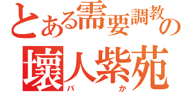 とある需要調教の壞人紫苑（バか）