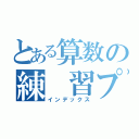 とある算数の練　習プリント（インデックス）