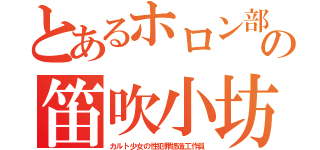 とあるホロン部の笛吹小坊（カルト少女の性犯罪捏造工作員）