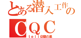 とある潜入工作員のＣＱＣ（ｔｅｌｌ＠龍の巣）