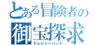 とある冒険者の御宝探求（トレジャーハント）