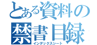 とある資料の禁書目録紙（インデックスシート）