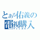 とある佑義の電視購入（テレビ決め）