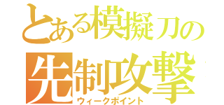 とある模擬刀の先制攻撃（ウィークポイント）