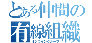 とある仲間の有線組織（オンライングループ）