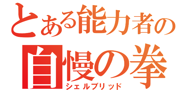 とある能力者の自慢の拳（シェルブリッド）