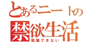 とあるニートの禁欲生活（我慢できない）