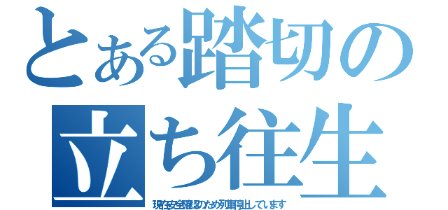 とある踏切の立ち往生（現在安全確認のため列車停止しています）