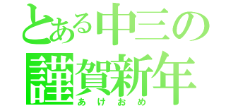 とある中三の謹賀新年（あけおめ）