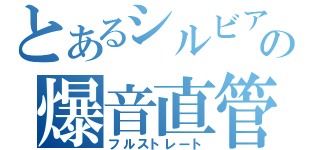 とあるシルビアの爆音直管（フルストレート）