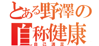 とある野澤の自称健康学者（自己満足）